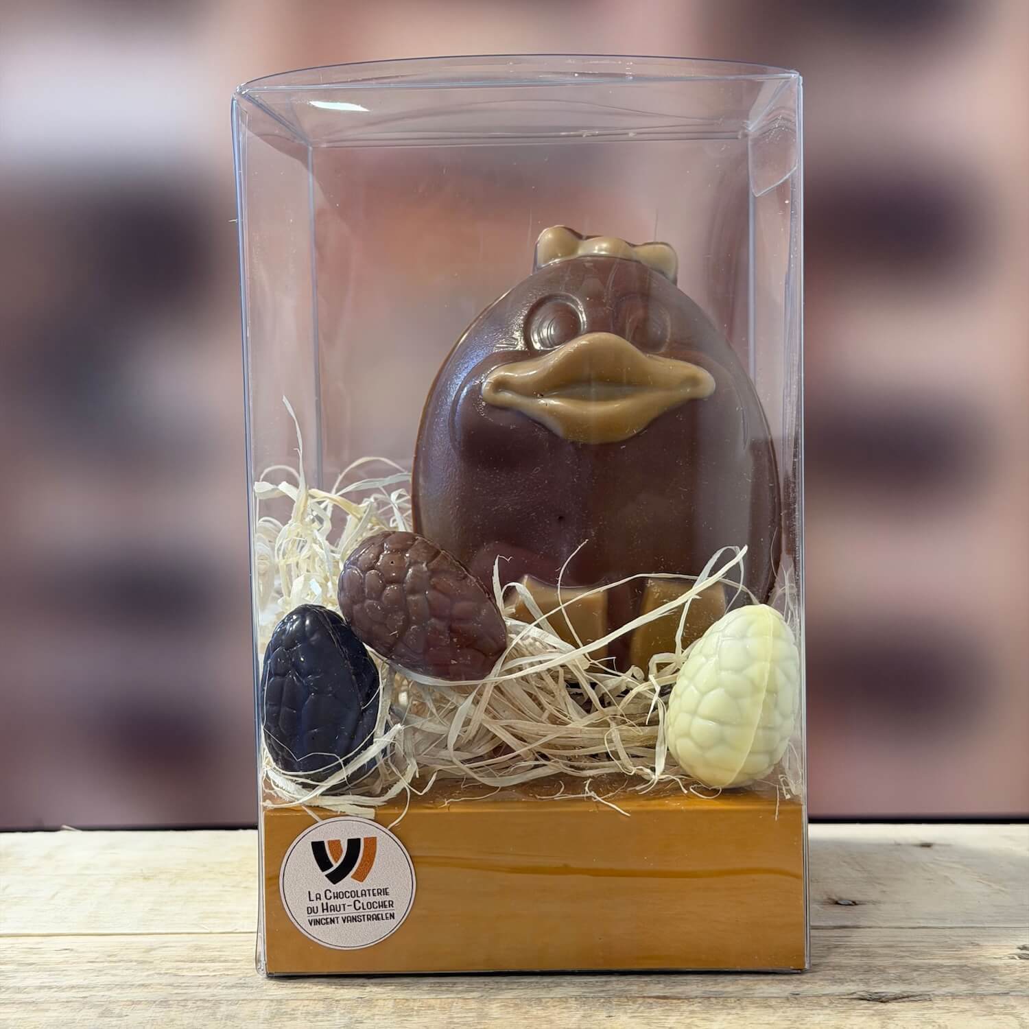 [PRÉCOMMANDE] Poyon multicolore en chocolat au lait et ses 3 petits œufs